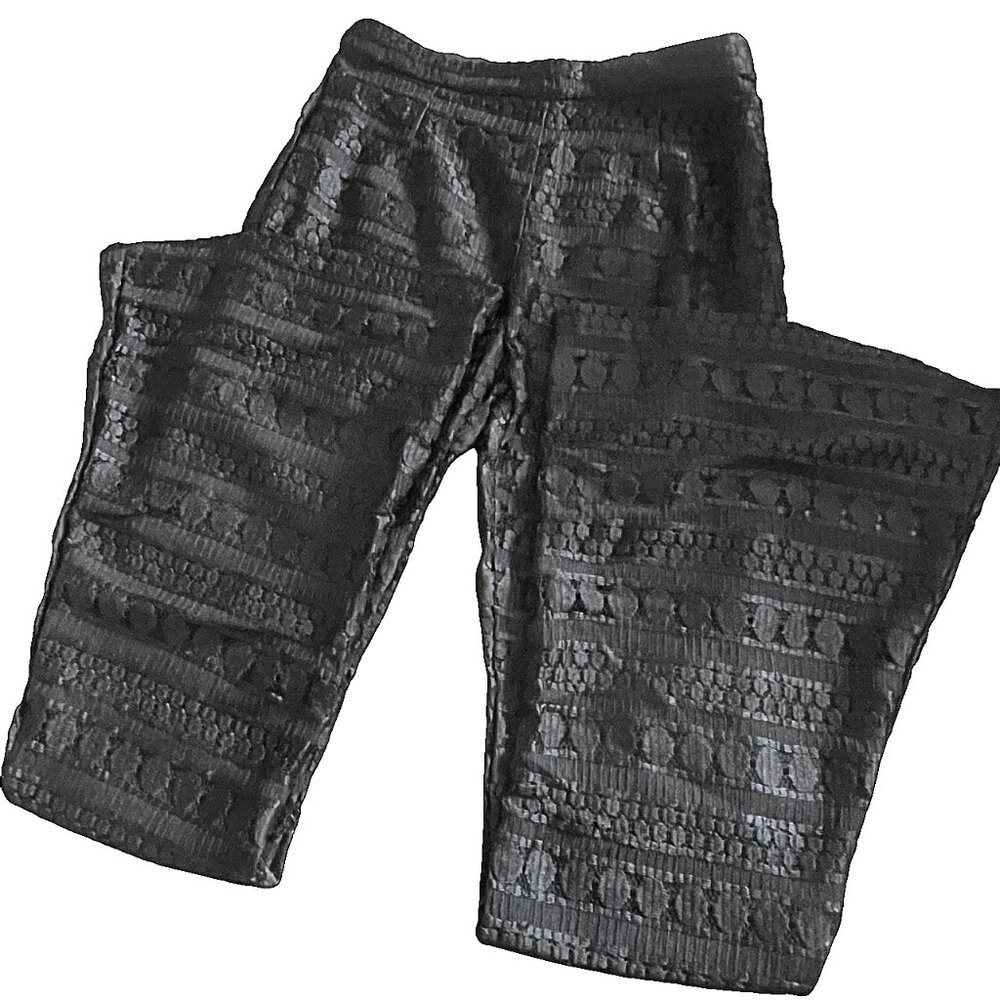 Mustard Seed Flared Leg Side Pocket Stylish Fully Embellished Lace Pants S - Picture 4 of 8